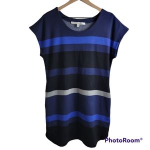 Max Studio | Striped Ponte Knit Tshirt Dress Womens Small